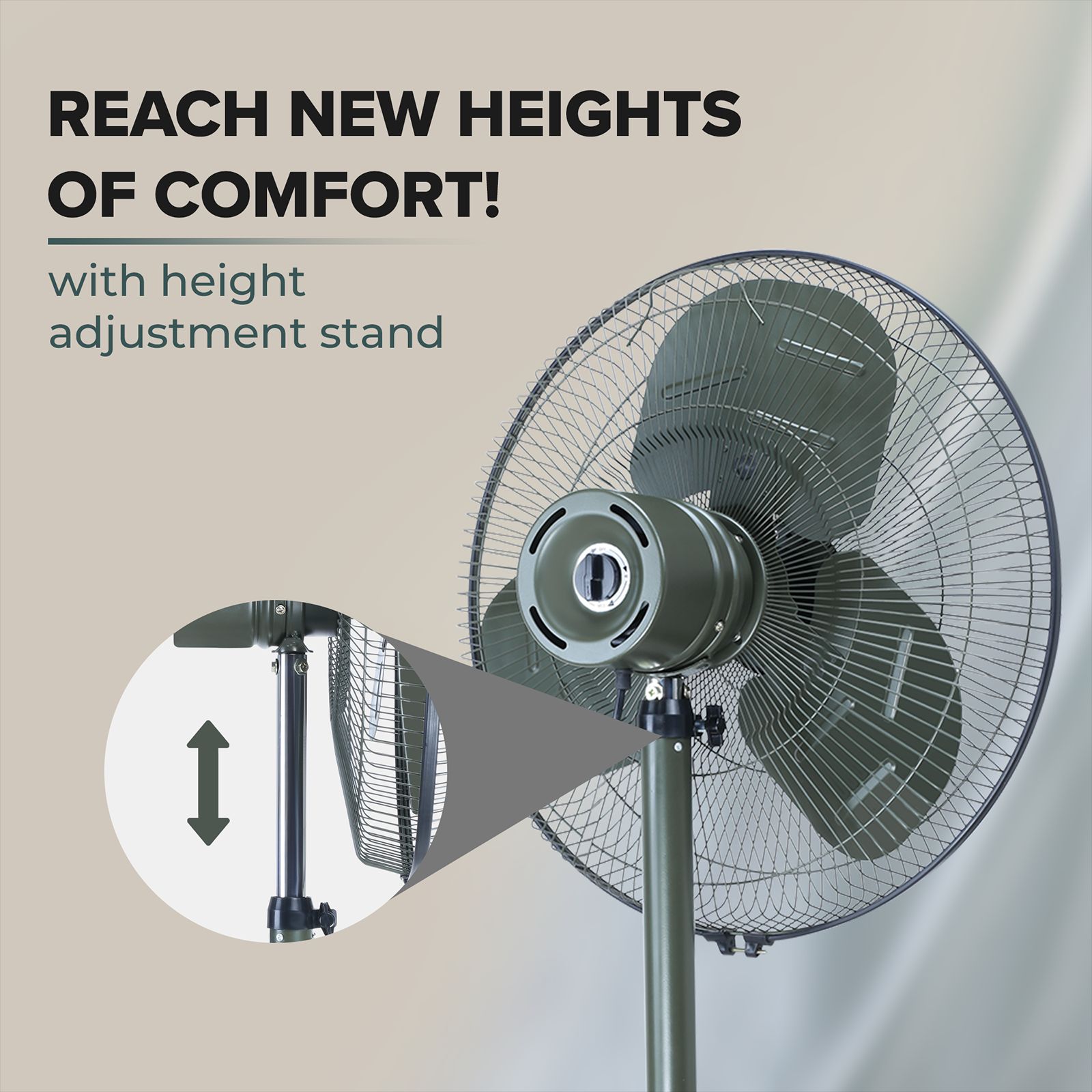Croma 500mm 3 Blade Silent Operation Pedestal Fan (Adjustable Setting, Military Green) Croma 500mm 3 Blade Silent Operation Pedestal Fan (Adjustable Setting, Military Green)_13