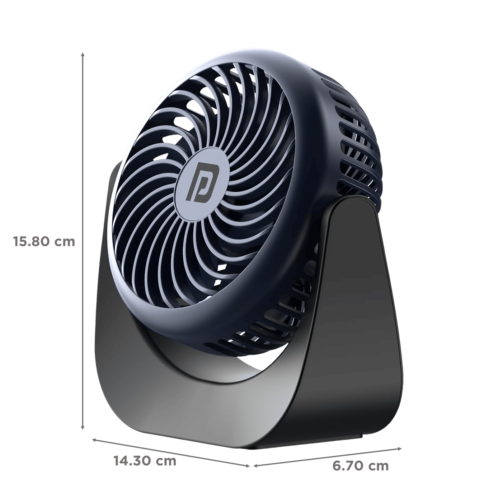 PORTRONICS Toofan 60mm 3 Blade BLDC Motor Mini Rechargeable Fan with 2000 mAh Battery (Low Noise Desk Fan, Blue)_2