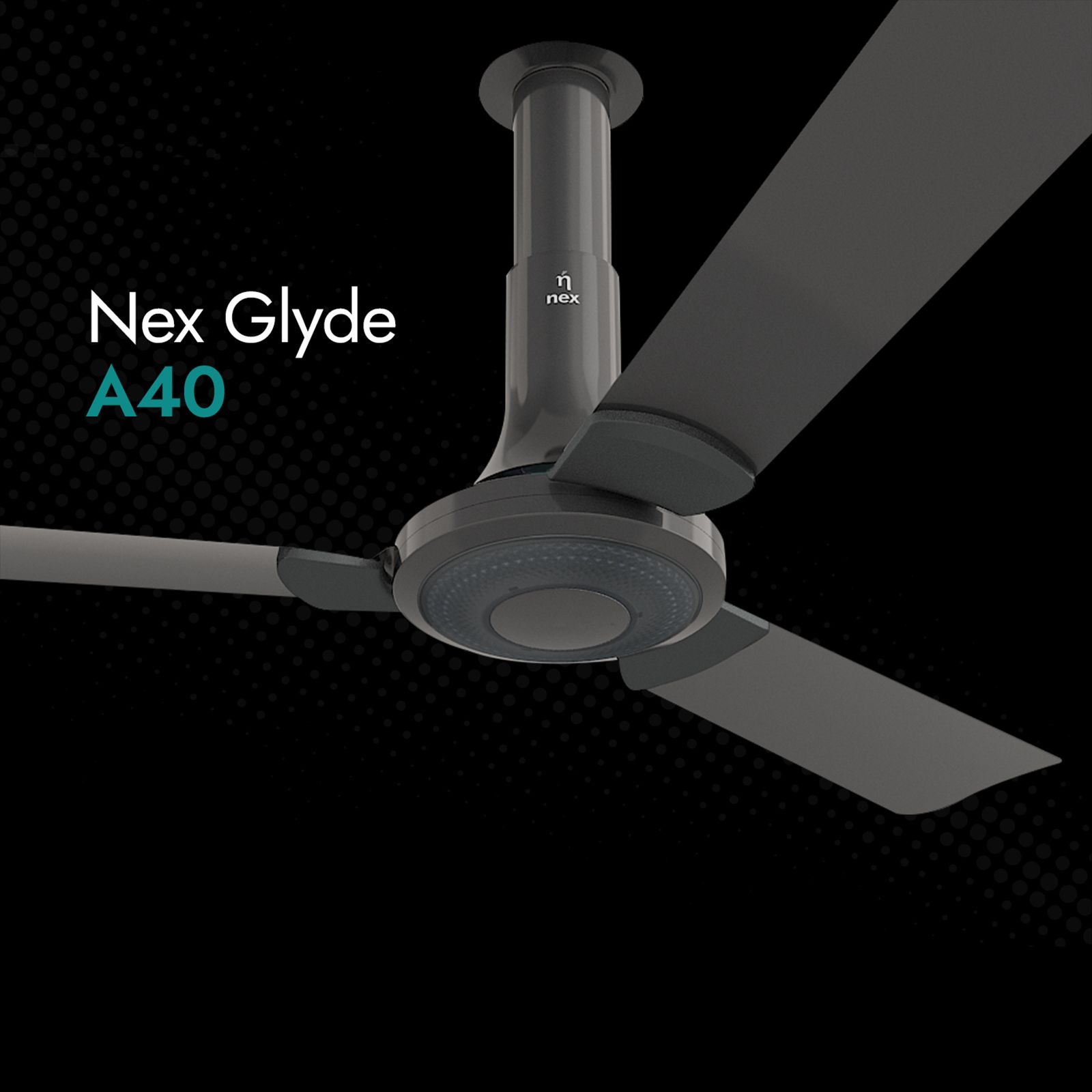 nex Glyde A40 2 Star 1200mm 3 Blade PeakTorq Motor Ceiling Fan with Remote (Dust Resistant, Granite Grey)_10