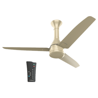 Crompton Energion Roverr 5 Star 1200mm 3 Blade BLDC Motor Ceiling Fan with Remote (Anti Dust, Champagne Gold)