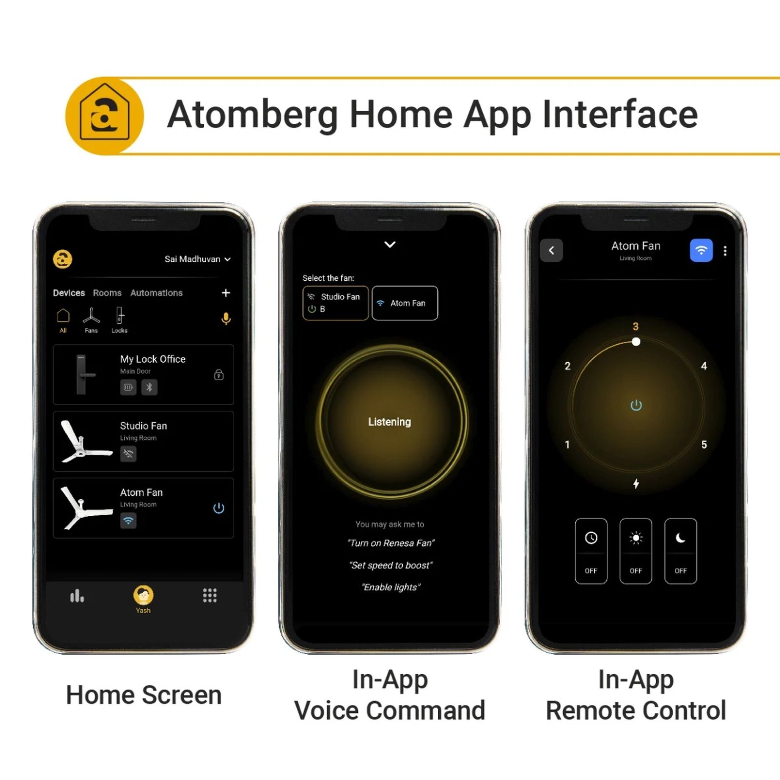 atomberg Aris 5 Star 1200mm 3 Blade BLDC Motor Smart Ceiling Fan with Remote (Voice Assistance, Dark Teakwood)_6