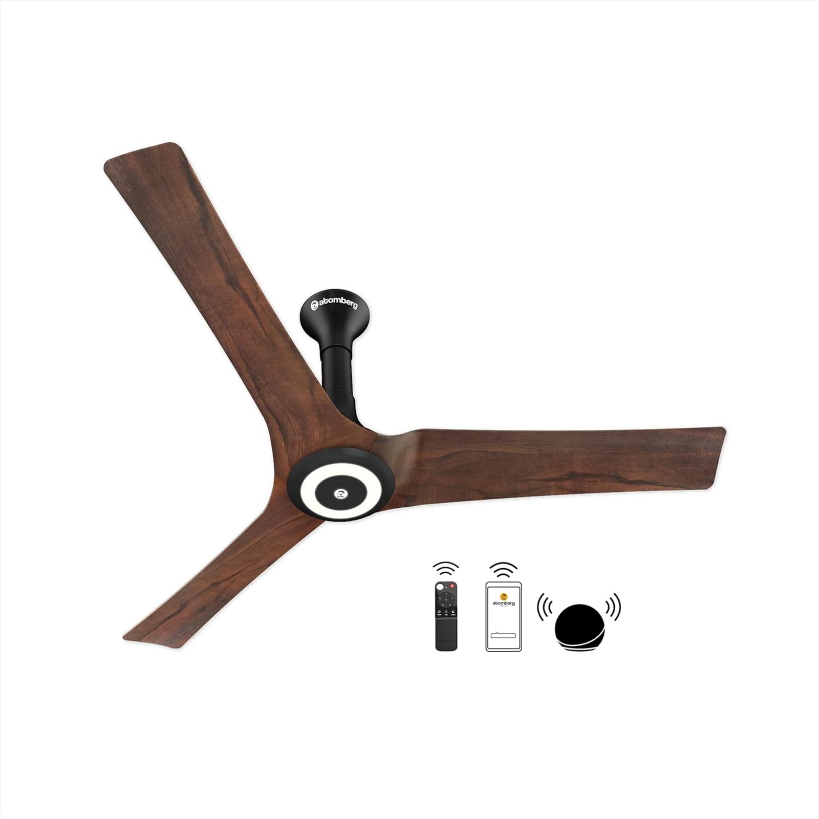 atomberg Aris 5 Star 1200mm 3 Blade BLDC Motor Smart Ceiling Fan with Remote (Voice Assistance, Dark Teakwood)_8
