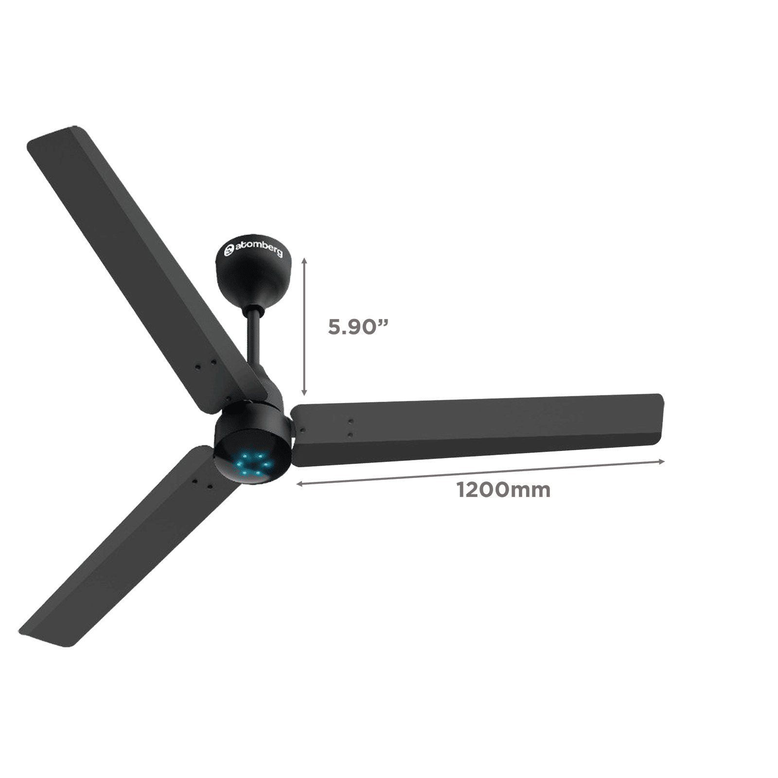 atomberg Renesa Smart 5 Star 1200mm 3 Blade BLDC Motor Smart Ceiling Fan with Remote (Boost Mode, Black)_2