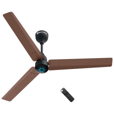 atomberg Renesa 5 Star 1200mm 3 Blade BLDC Motor Smart Ceiling Fan with Remote (LED Indicators, Brown & Black)