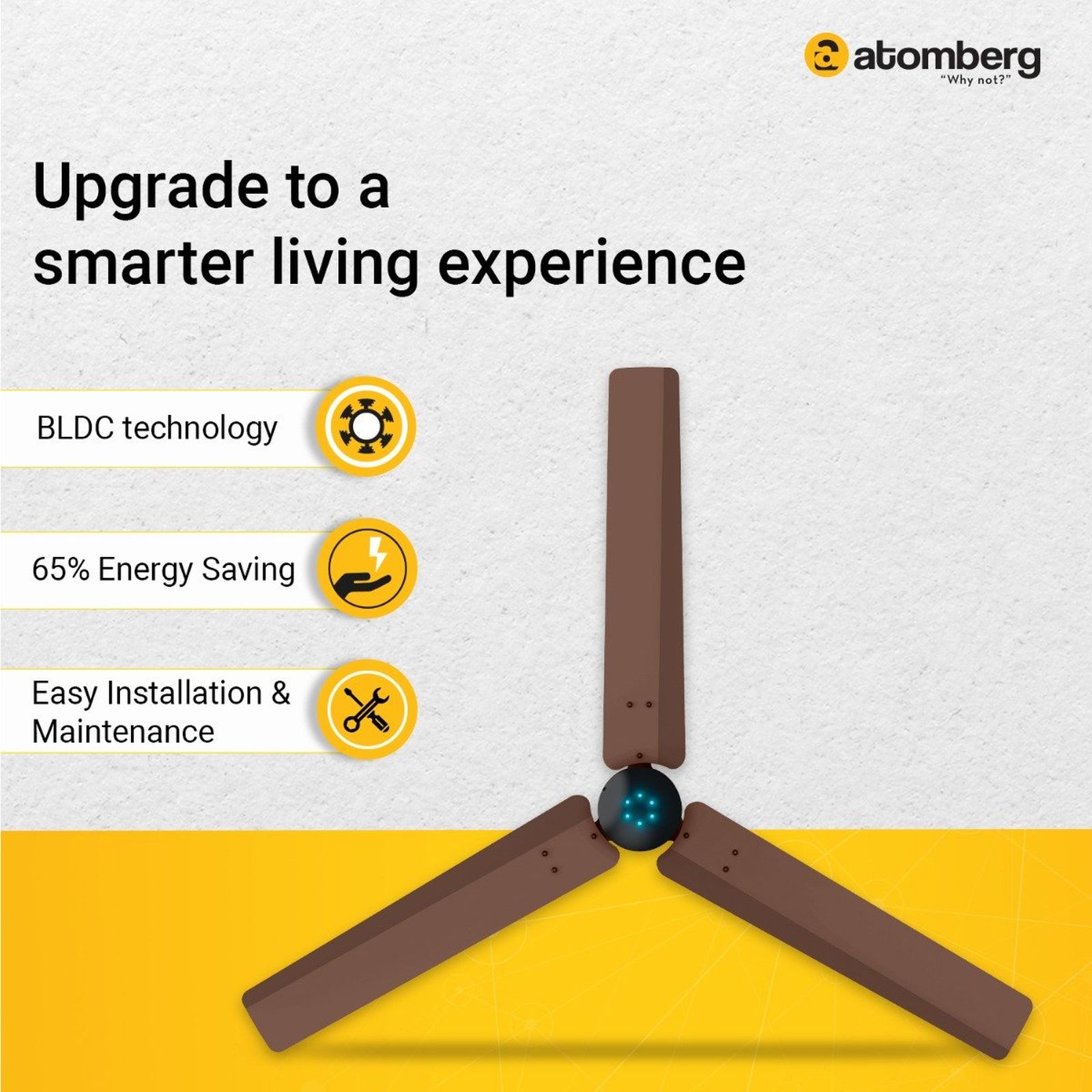 atomberg Renesa Smart 5 Star 1200mm 3 Blade BLDC Motor Smart Ceiling Fan with Remote (Boost Mode, Brown Black) atomberg Renesa Smart 5 Star 1200mm 3 Blade BLDC Motor Smart Ceiling Fan with Remote (Boost Mode, Brown Black)_14