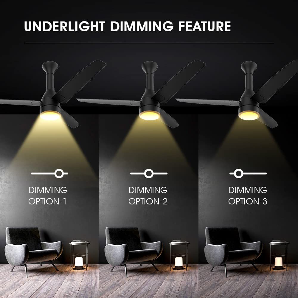 Crompton Energion Roverr Underlight 5 Star 1200mm 3 Blade BLDC Motor Ceiling Fan with Remote (Intelligent Memory Function, Matte Black) Crompton Energion Roverr Underlight 5 Star 1200mm 3 Blade BLDC Motor Ceiling Fan with Remote (Intelligent Memory Function, Matte Black)_8