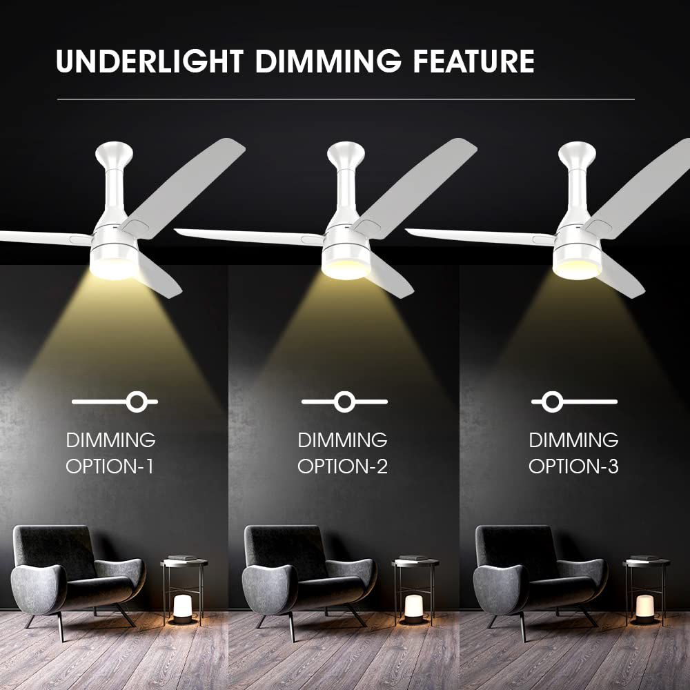 Crompton Energion Roverr Underlight 5 Star 1200mm 3 Blade BLDC Motor Ceiling Fan with Remote (Intelligent Memory Function, Pristine White) Crompton Energion Roverr Underlight 5 Star 1200mm 3 Blade BLDC Motor Ceiling Fan with Remote (Intelligent Memory Function, Pristine White)_8