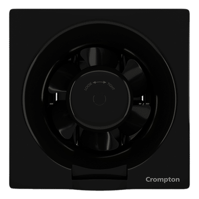 Crompton Brisk Air Plus 6 Inch 150mm Exhaust Fan (Auto Dust Protection Shutters, Black)