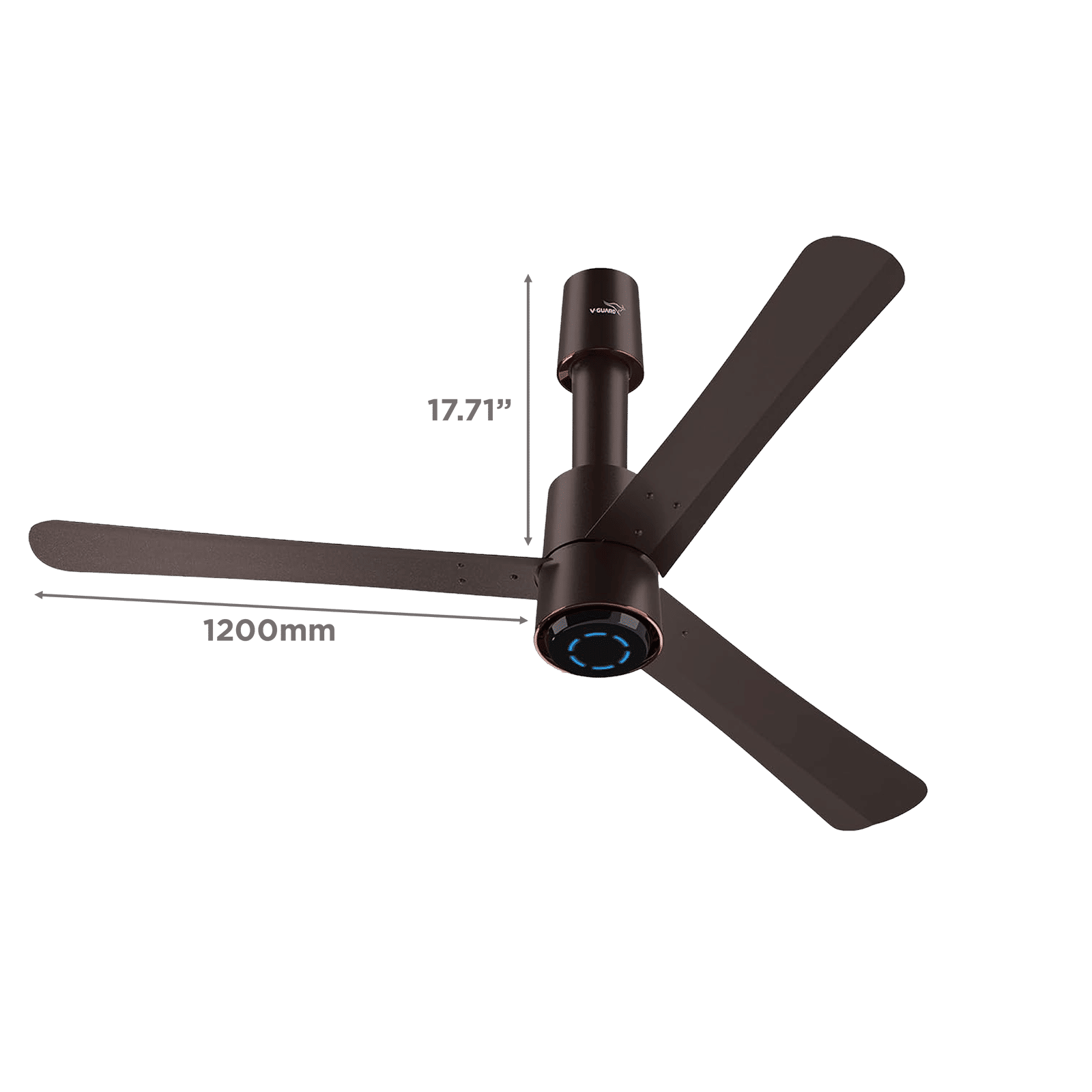 V-GUARD Insight-G 5 Star 1200mm 3 Blade BLDC Motor Ceiling Fan with Remote (UI LED Lights, Elegance Brown Matte) V-GUARD Insight-G 5 Star 1200mm 3 Blade BLDC Motor Ceiling Fan with Remote (UI LED Lights, Elegance Brown Matte)_2
