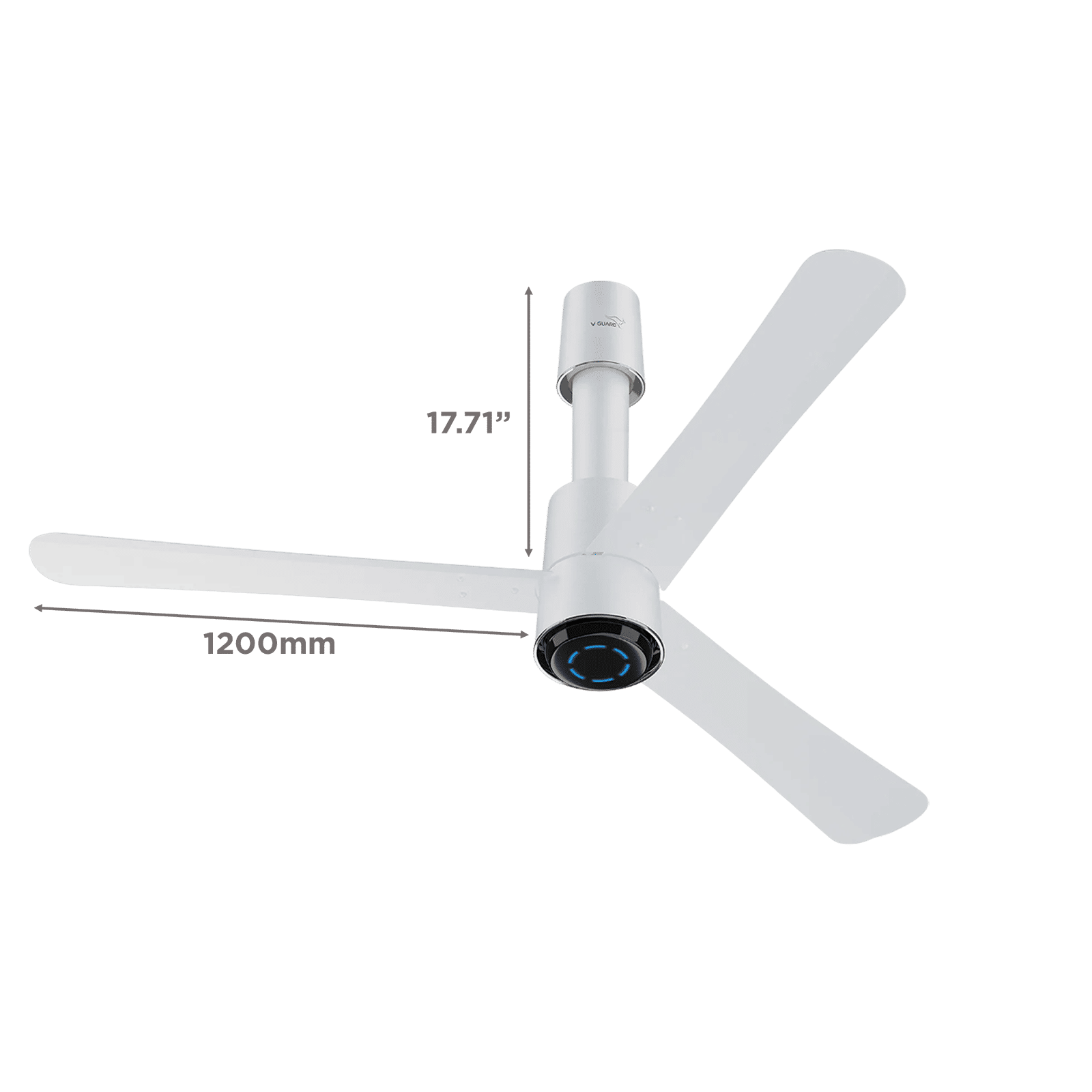 V-GUARD Insight-G 5 Star 1200mm 3 Blade BLDC Motor Ceiling Fan with Remote (UI LED Lights, Blossom White Matte) V-GUARD Insight-G 5 Star 1200mm 3 Blade BLDC Motor Ceiling Fan with Remote (UI LED Lights, Blossom White Matte)_2
