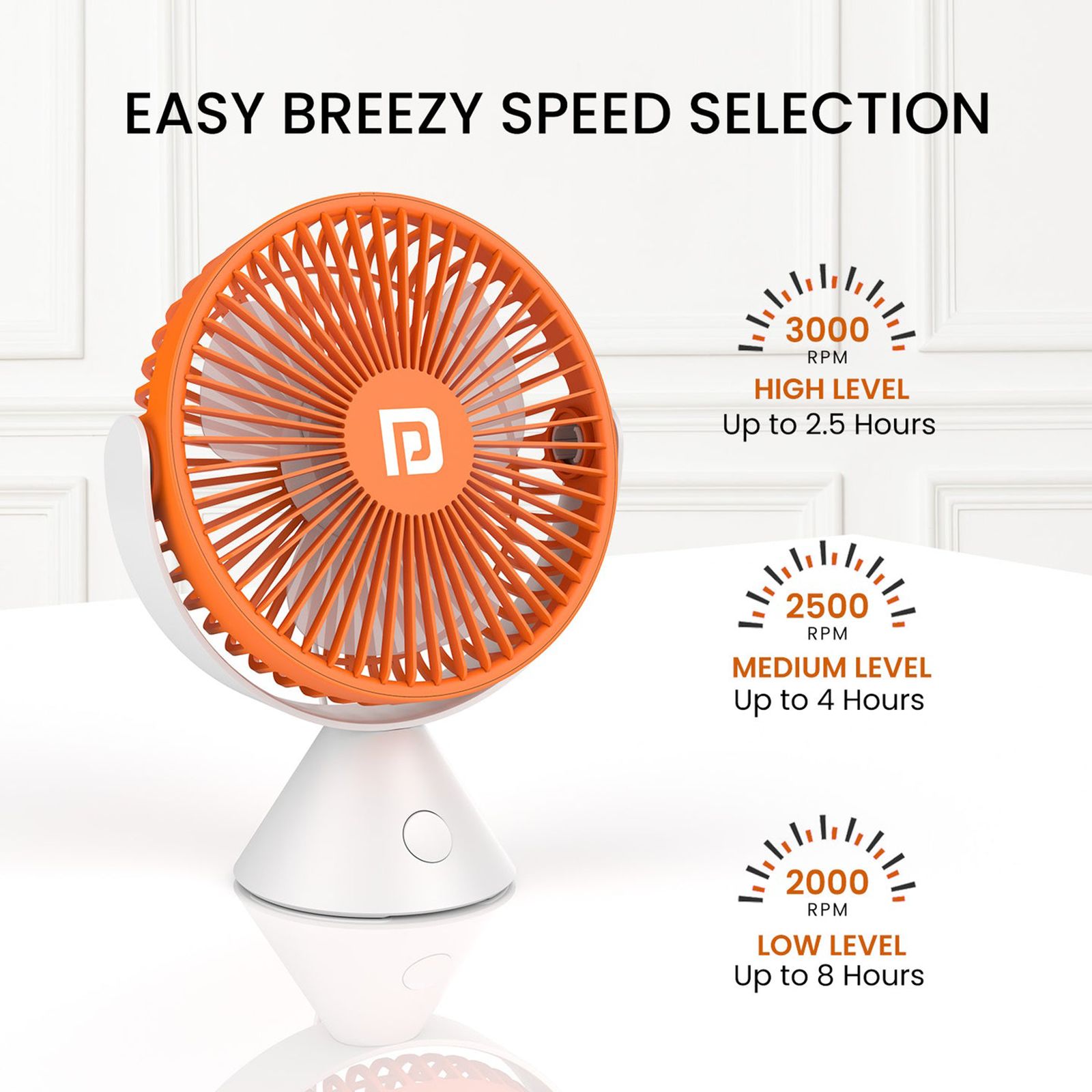 PORTRONICS Aero Breeze 178mm 3 Blade BLDC Motor Table Fan (360 Degree Cooling, White) PORTRONICS Aero Breeze 178mm 3 Blade BLDC Motor Table Fan (360 Degree Cooling, White)_9