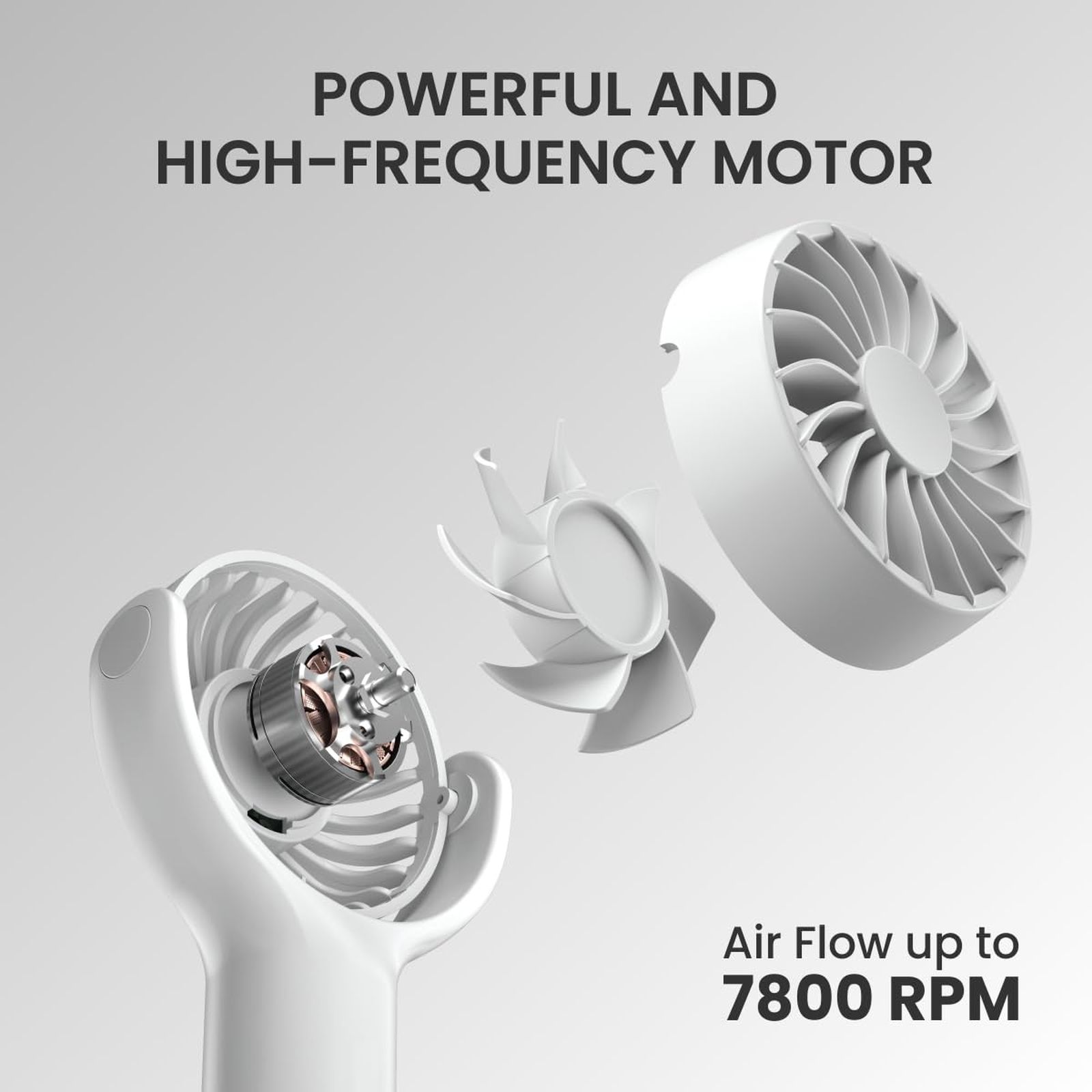 PORTRONICS Toofan Mini 7 Blade Rechargeable Personal Fan with 2000 mAh Battery (180 Degree Rotation, White) PORTRONICS Toofan Mini 7 Blade Rechargeable Personal Fan with 2000 mAh Battery (180 Degree Rotation, White)_6
