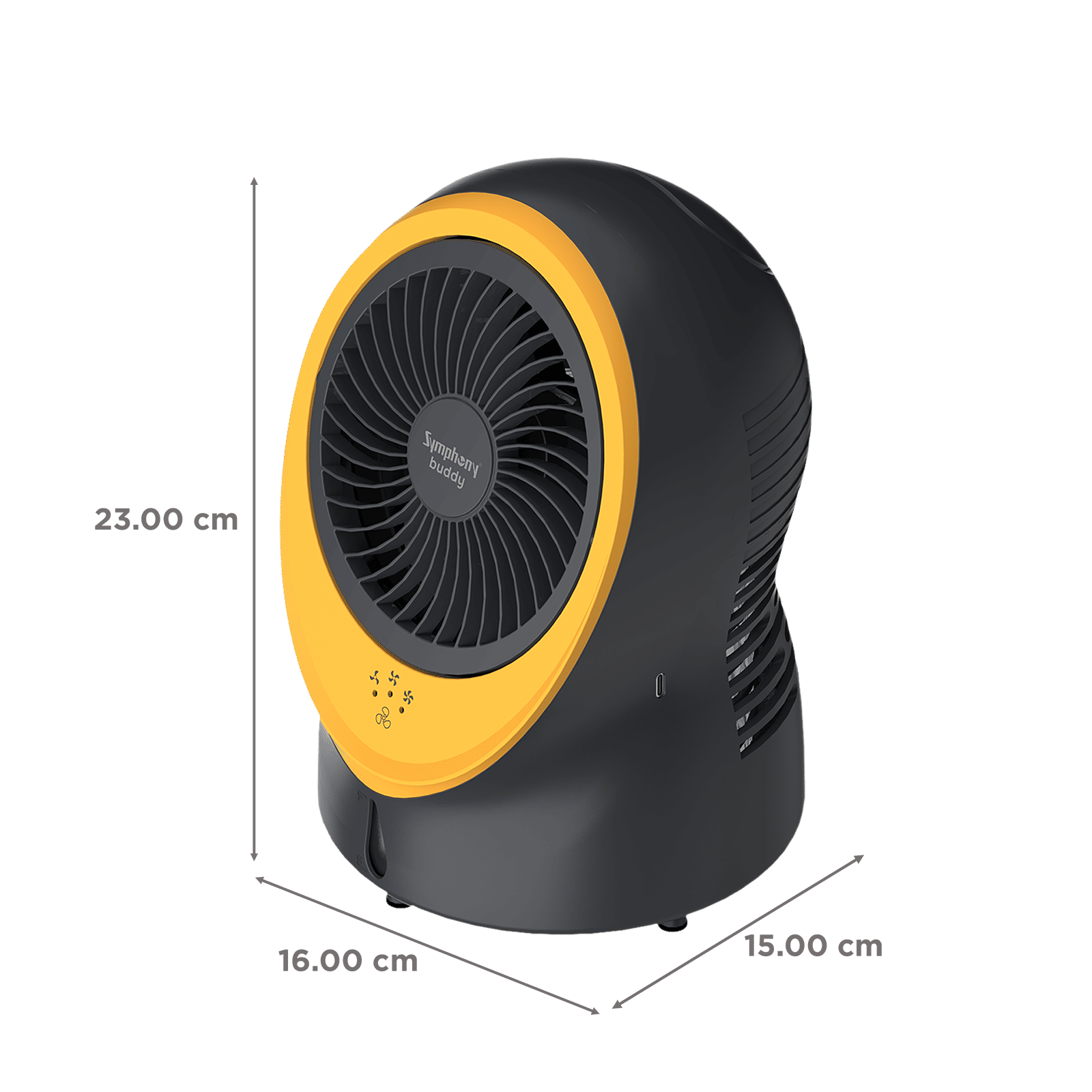 Symphony Buddy 1 Litre Personal Air Cooler with Whisper Quiet Operation (Touch Control, Yellow)_2