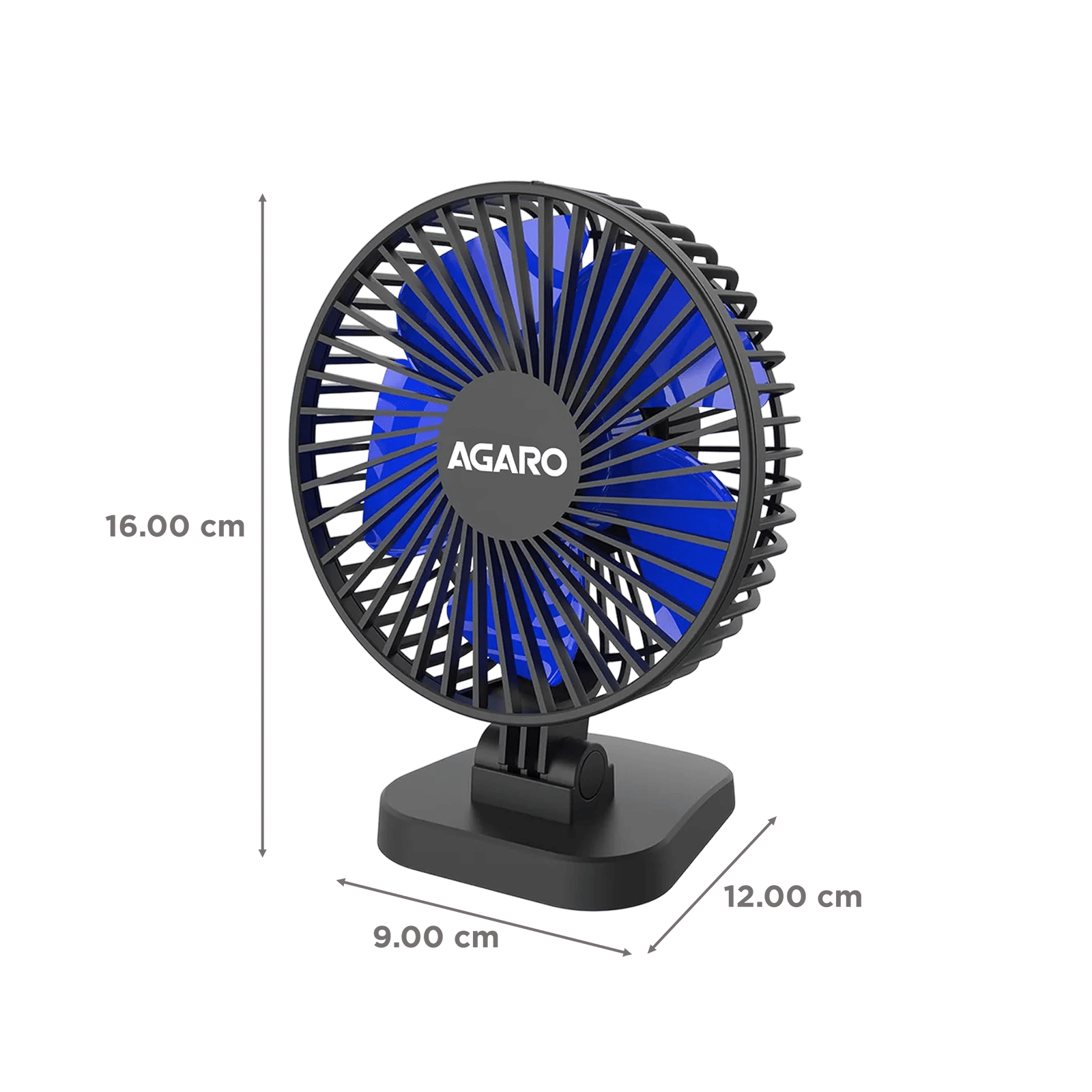 AGARO Breeze 3 Blade Rechargeable Personal Mini Fan (USB Powered, Black)_2