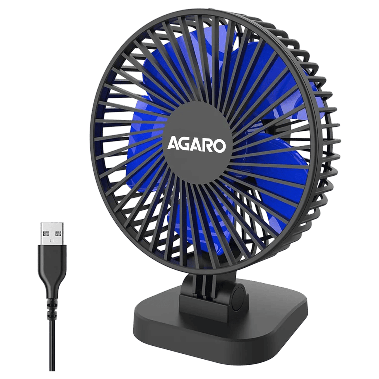 AGARO Breeze 3 Blade Rechargeable Personal Mini Fan (USB Powered, Black)_1