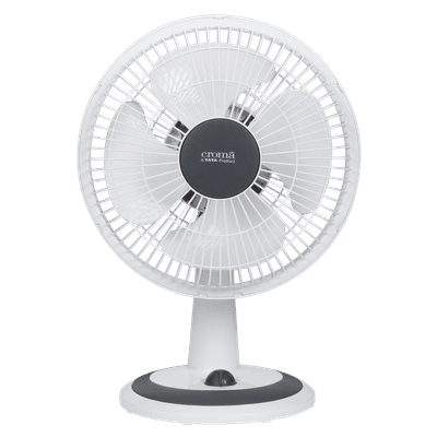 Croma 285mm 4 Blade Copper Motor Table Fan (3 Speed Control, White)