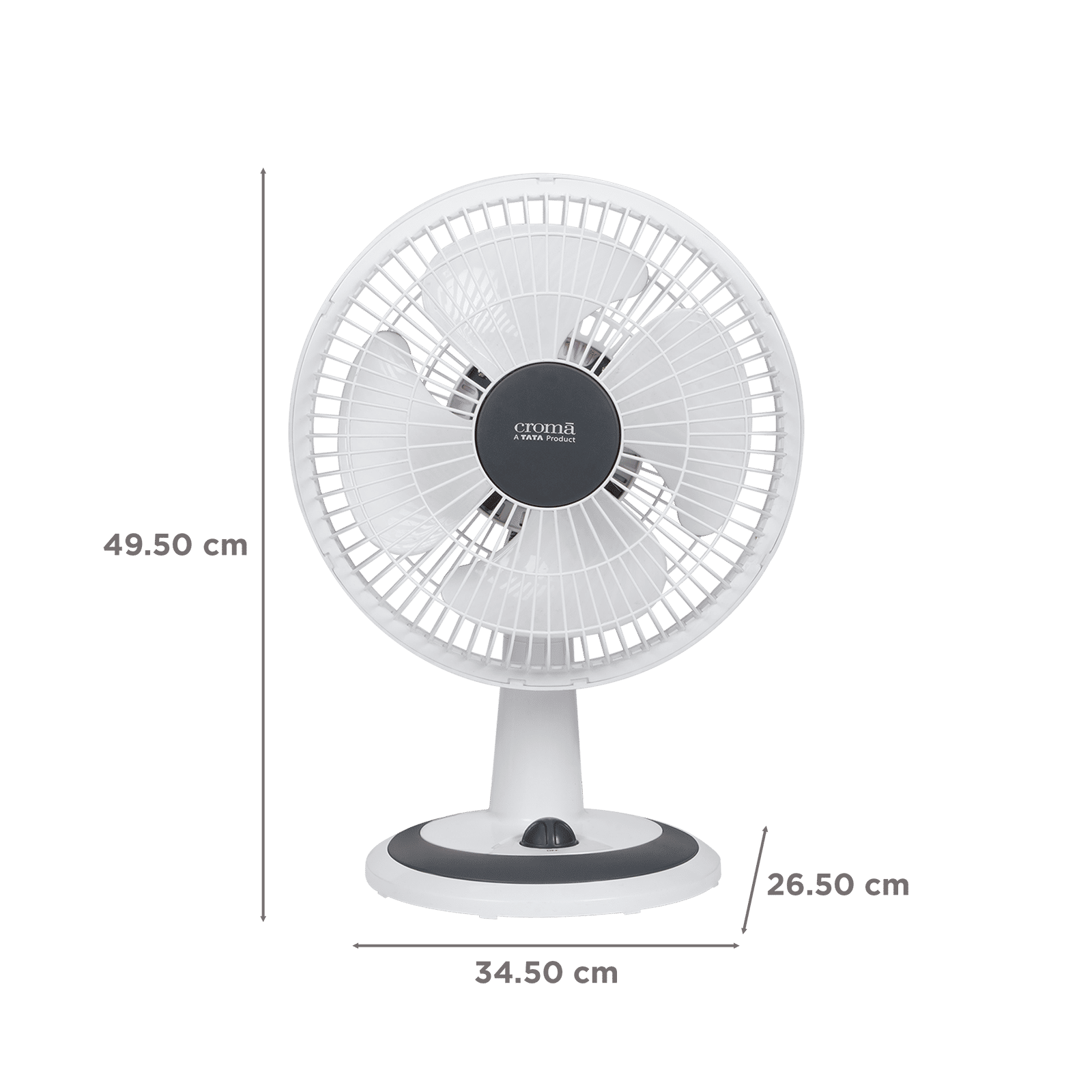 Croma 285mm 4 Blade Copper Motor Table Fan (3 Speed Control, White) Croma 285mm 4 Blade Copper Motor Table Fan (3 Speed Control, White)_3