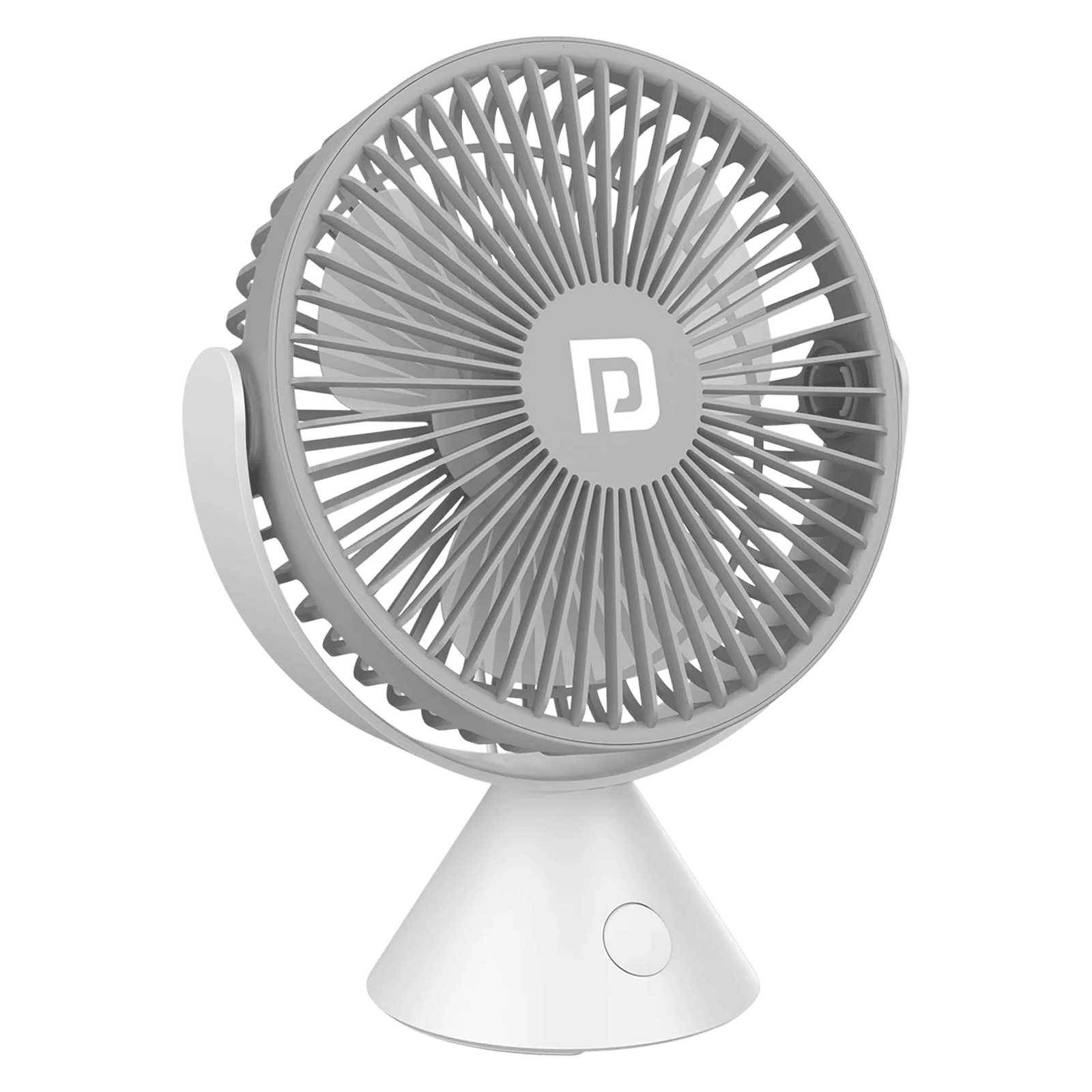 PORTRONICS Aero Breeze 178mm 3 Blade Rechargeable Portable Desktop Fan with 2400 mAh Battery (BLDC Motor, Grey)_1