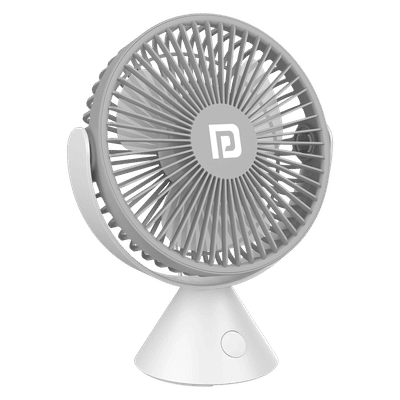 PORTRONICS Aero Breeze 178mm 3 Blade Rechargeable Portable Desktop Fan with 2400 mAh Battery (BLDC Motor, Grey)