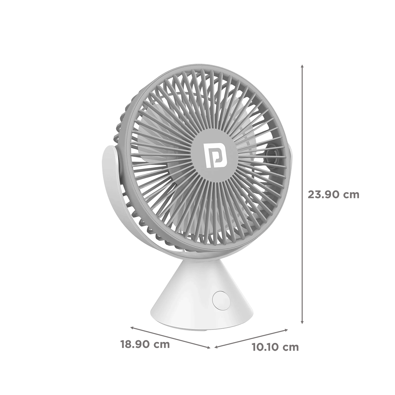 PORTRONICS Aero Breeze 178mm 3 Blade Rechargeable Portable Desktop Fan with 2400 mAh Battery (BLDC Motor, Grey)_2