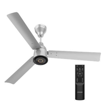 Croma 5 Star 1200mm 3 Blade BLDC Motor Ceiling Fan with Remote (LED Indicator, Silver Mist)