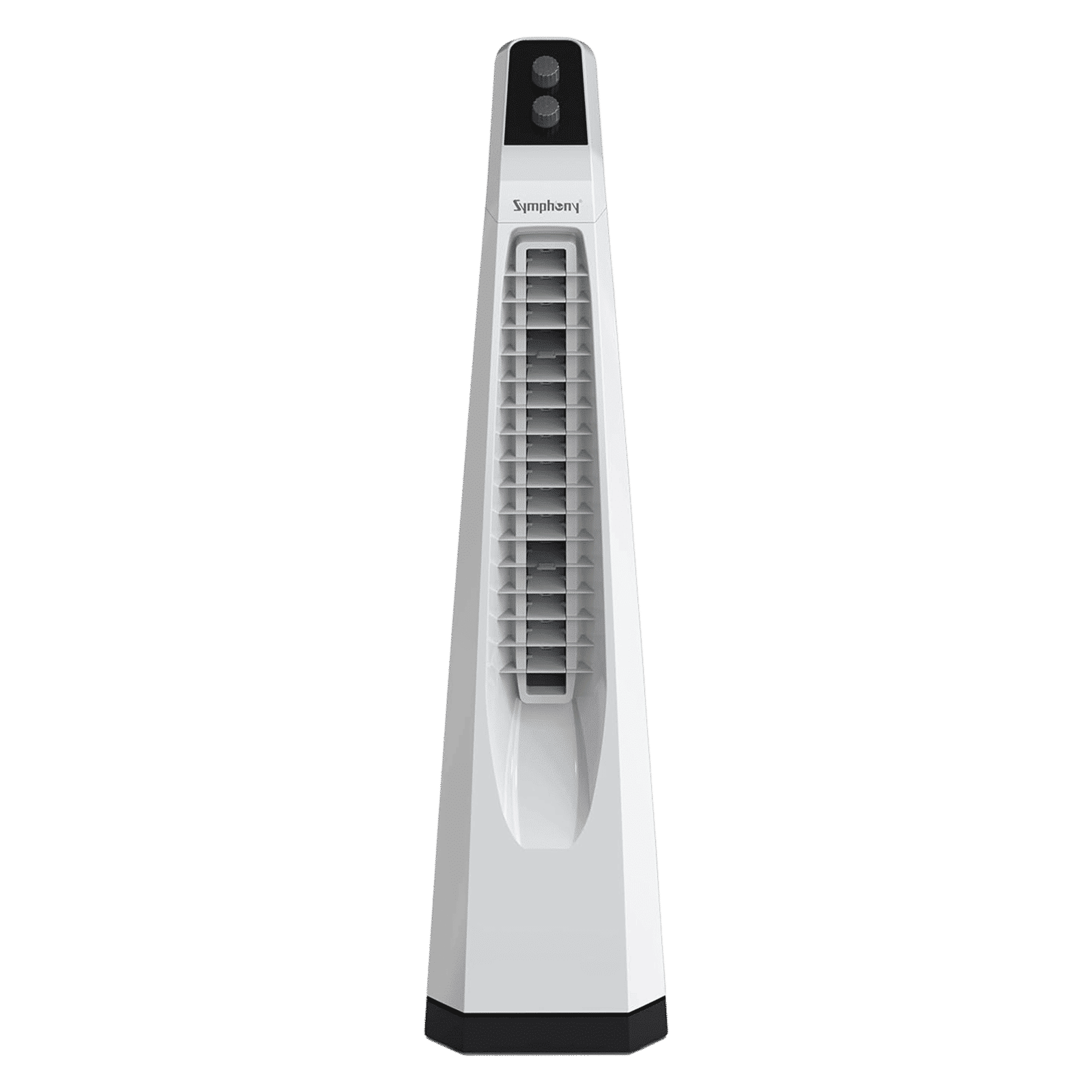 Symphony Surround JUNIOR Bladeless 20 ft Air Throw 650 m3/hr Air Delivery Tower Fan (Bladeless Turbo Throw Technology, White)_1