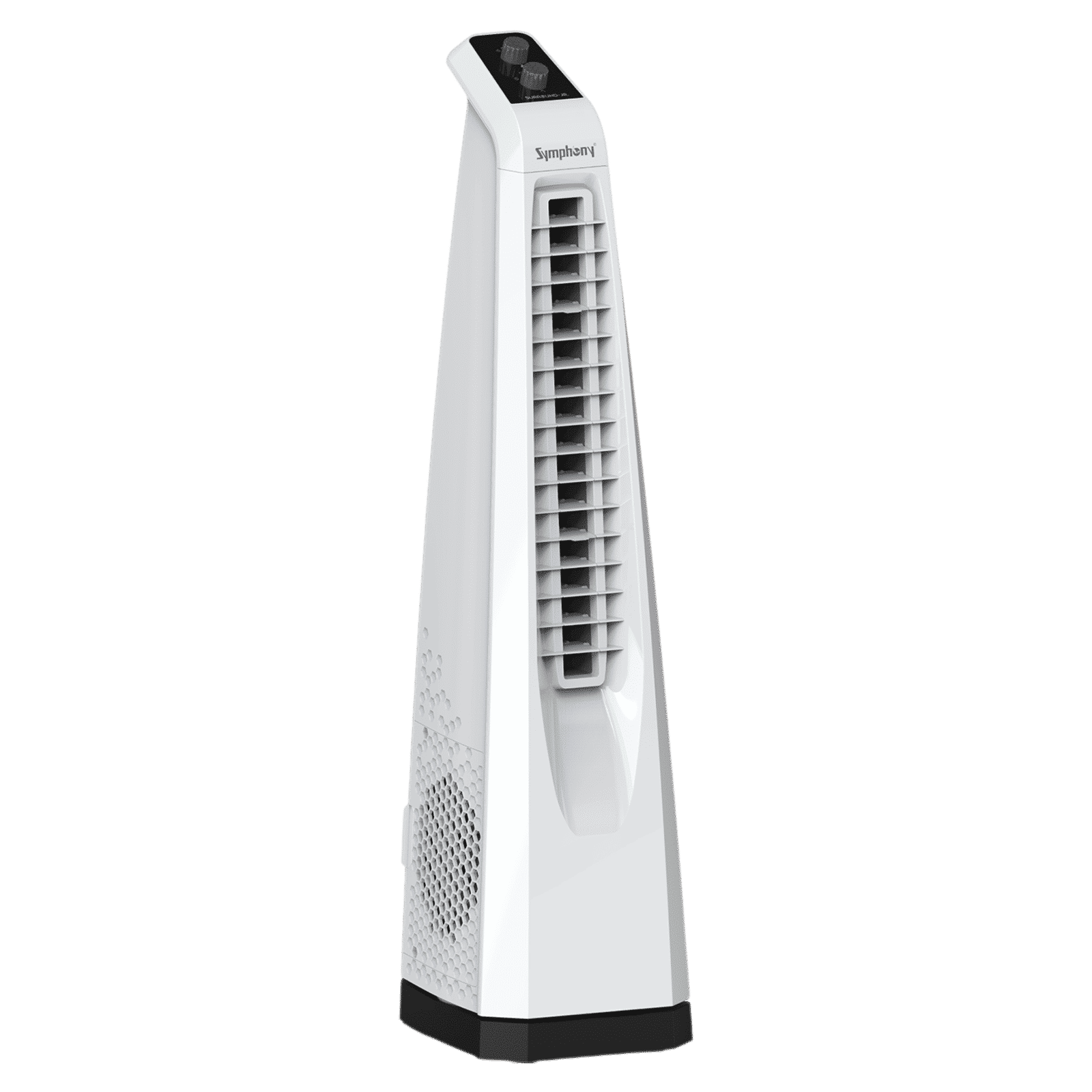 Symphony Surround JUNIOR Bladeless 20 ft Air Throw 650 m3/hr Air Delivery Tower Fan (Bladeless Turbo Throw Technology, White)_3