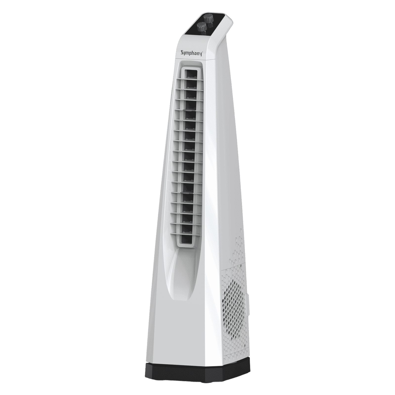 Symphony Surround JUNIOR Bladeless 20 ft Air Throw 650 m3/hr Air Delivery Tower Fan (Bladeless Turbo Throw Technology, White)_4