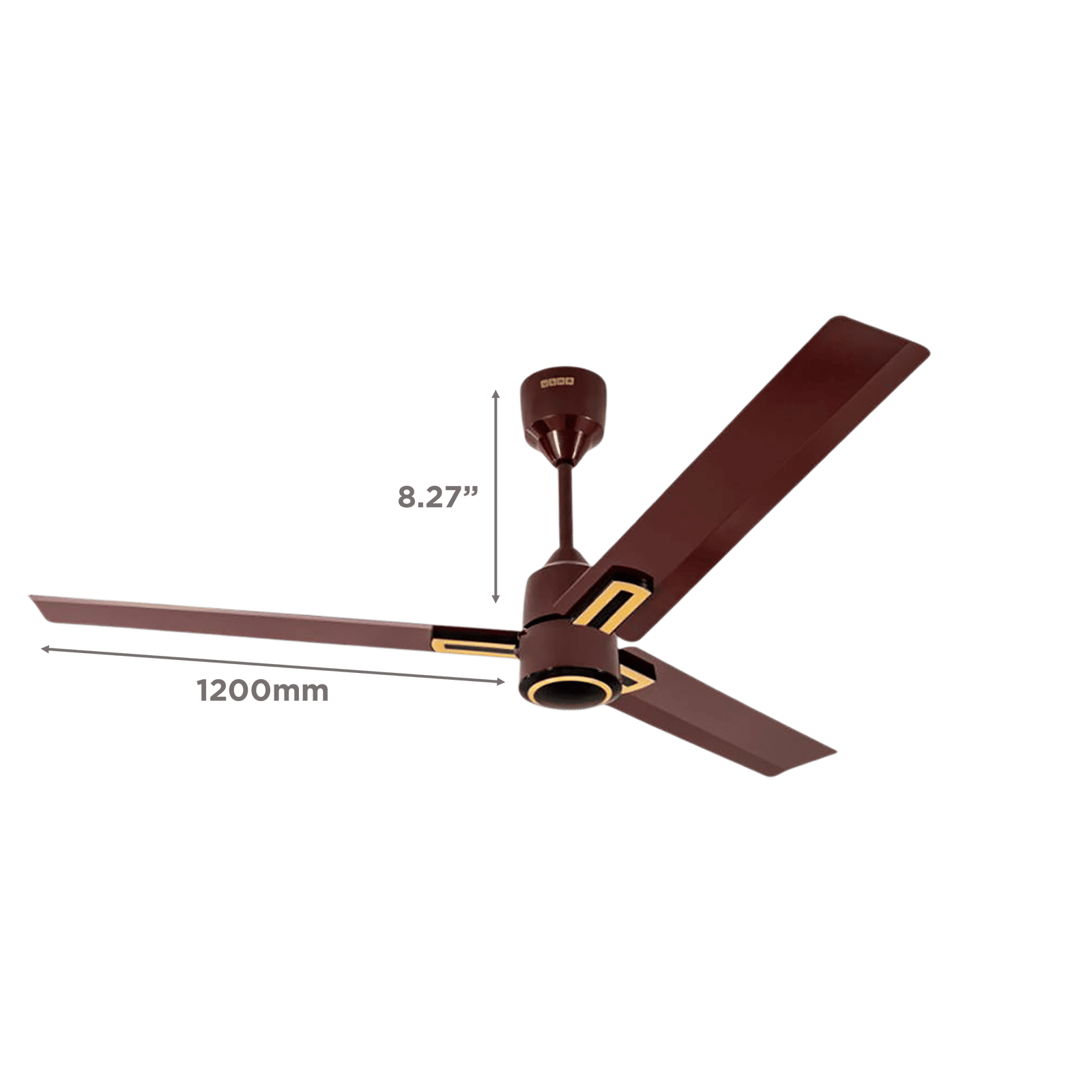 USHA AeroEdge Plus 5 Star 1200mm 3 Blade BLDC Motor Ceiling Fan with Remote (Whisper Quiet Technology, Brown)_2