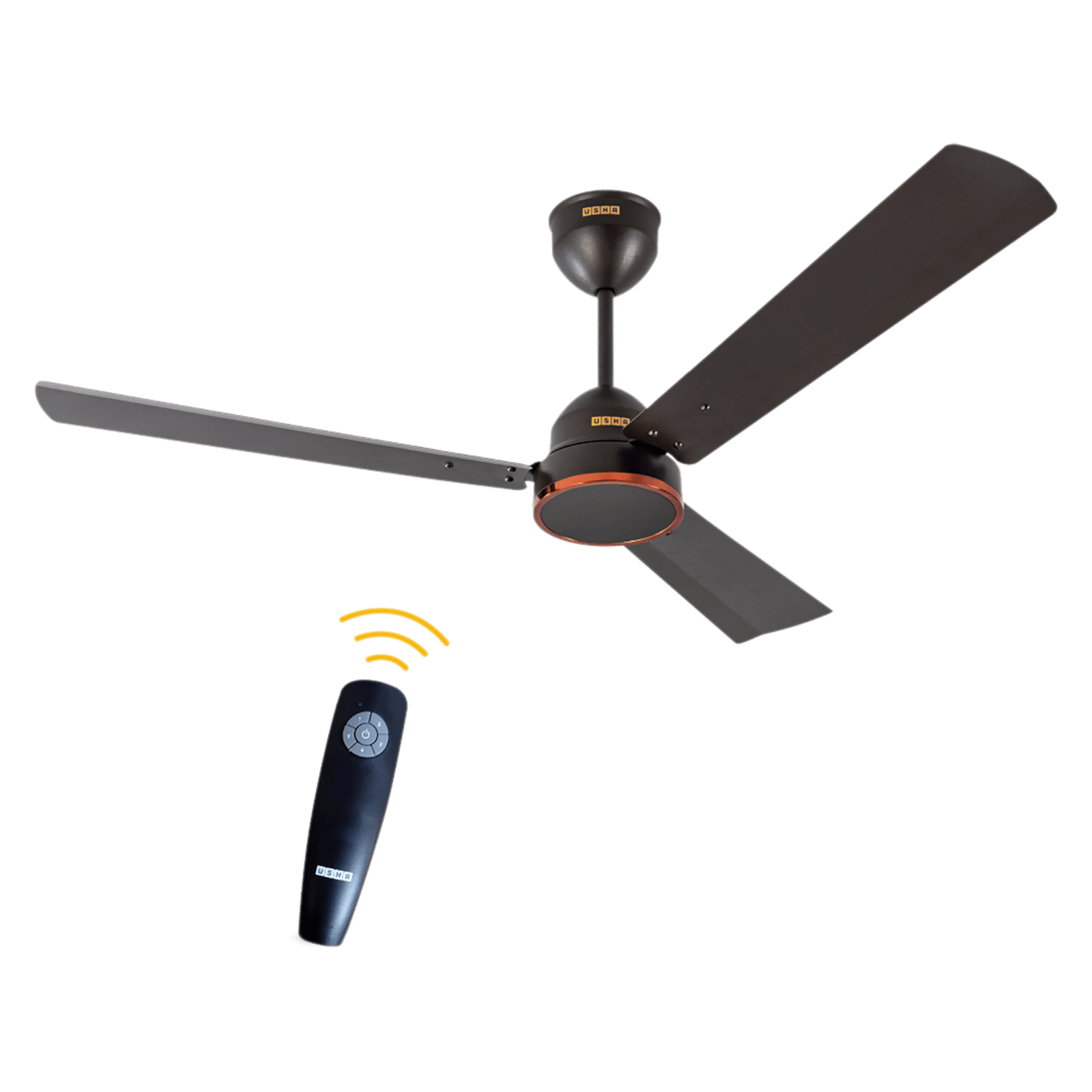 USHA AeroEdge 5 Star 1200mm 3 Blade BLDC Motor Ceiling Fan with Remote (Whisper Quiet Technology, Smoke Brown) USHA AeroEdge 5 Star 1200mm 3 Blade BLDC Motor Ceiling Fan with Remote (Whisper Quiet Technology, Smoke Brown)_1