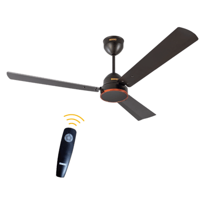 USHA AeroEdge 5 Star 1200mm 3 Blade BLDC Motor Ceiling Fan with Remote (Whisper Quiet Technology, Smoke Brown)