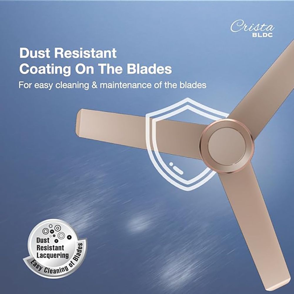 HAVELLS Crista 5 Star 1200mm 3 Blade BLDC Motor Ceiling Fan with Remote (Aerodynamic Winglet Blades, Champagne Cola)_7