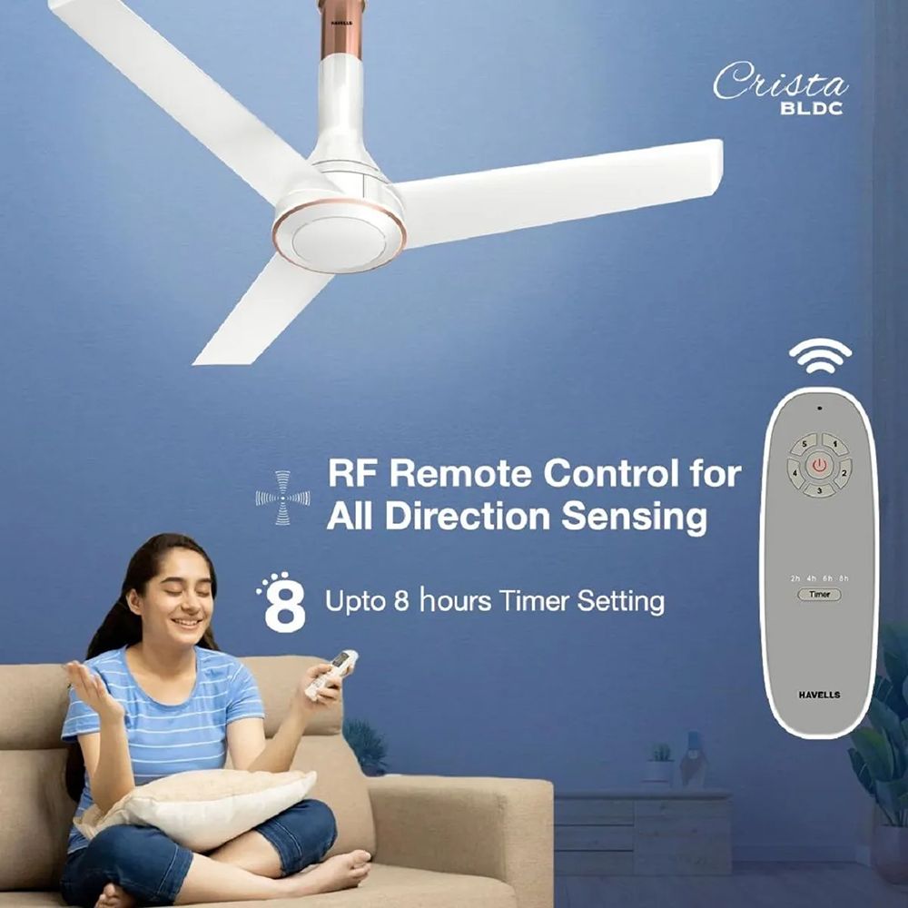 HAVELLS Crista BLDC 5 Star 1200mm 3 Blade Permanent Magnet Motor Ceiling Fan with Remote (Aerodynamic Winglet Blades, White) HAVELLS Crista BLDC 5 Star 1200mm 3 Blade Permanent Magnet Motor Ceiling Fan with Remote (Aerodynamic Winglet Blades, White)_7