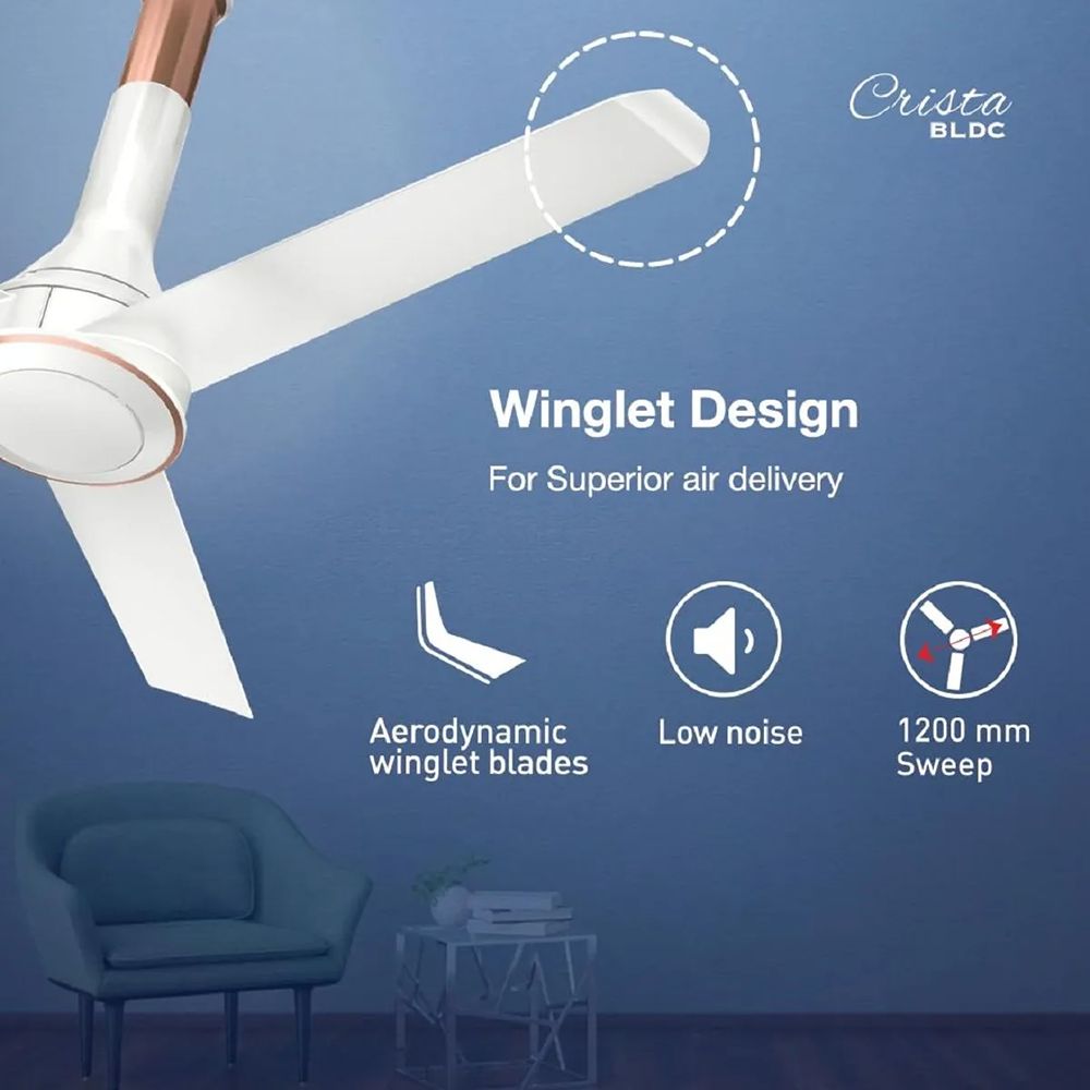 HAVELLS Crista BLDC 5 Star 1200mm 3 Blade Permanent Magnet Motor Ceiling Fan with Remote (Aerodynamic Winglet Blades, White) HAVELLS Crista BLDC 5 Star 1200mm 3 Blade Permanent Magnet Motor Ceiling Fan with Remote (Aerodynamic Winglet Blades, White)_9