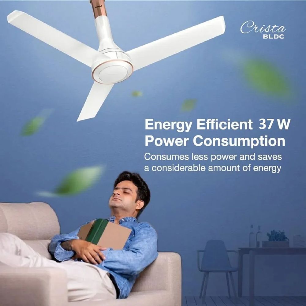 HAVELLS Crista BLDC 5 Star 1200mm 3 Blade Permanent Magnet Motor Ceiling Fan with Remote (Aerodynamic Winglet Blades, White) HAVELLS Crista BLDC 5 Star 1200mm 3 Blade Permanent Magnet Motor Ceiling Fan with Remote (Aerodynamic Winglet Blades, White)_10
