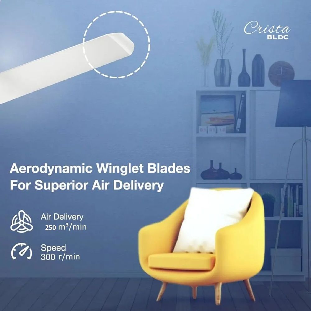 HAVELLS Crista BLDC 5 Star 1200mm 3 Blade Permanent Magnet Motor Ceiling Fan with Remote (Aerodynamic Winglet Blades, White) HAVELLS Crista BLDC 5 Star 1200mm 3 Blade Permanent Magnet Motor Ceiling Fan with Remote (Aerodynamic Winglet Blades, White)_11
