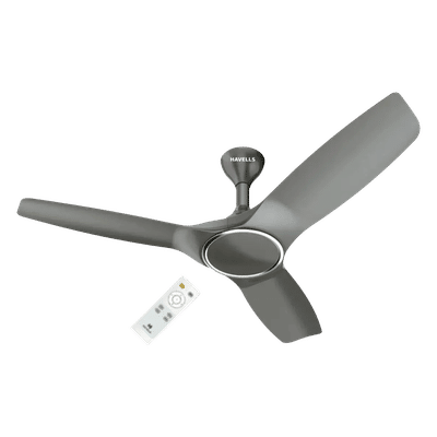 HAVELLS Stealth BLDC 5 Star 1200mm 3 Blade Permanent Magnet Motor Ceiling Fan with Remote (Aerodynamic Blades, Grey)