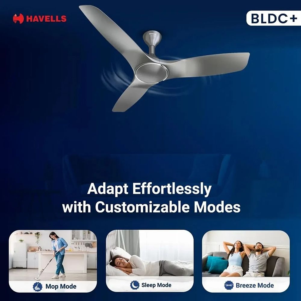 HAVELLS Stealth BLDC 5 Star 1200mm 3 Blade Permanent Magnet Motor Ceiling Fan with Remote (Aerodynamic Blades, Grey) HAVELLS Stealth BLDC 5 Star 1200mm 3 Blade Permanent Magnet Motor Ceiling Fan with Remote (Aerodynamic Blades, Grey)_9