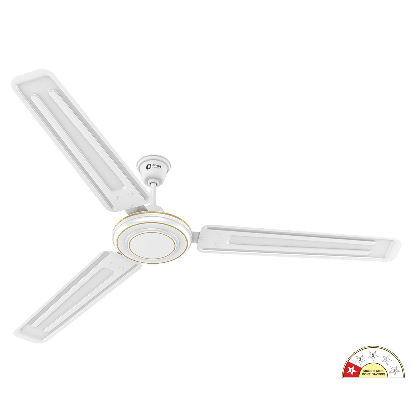 Orient APEX FX 1 Star 1200mm 3 Blade Double Ball Bearing Technology Ceiling Fan (Rust Resistant, White)_1
