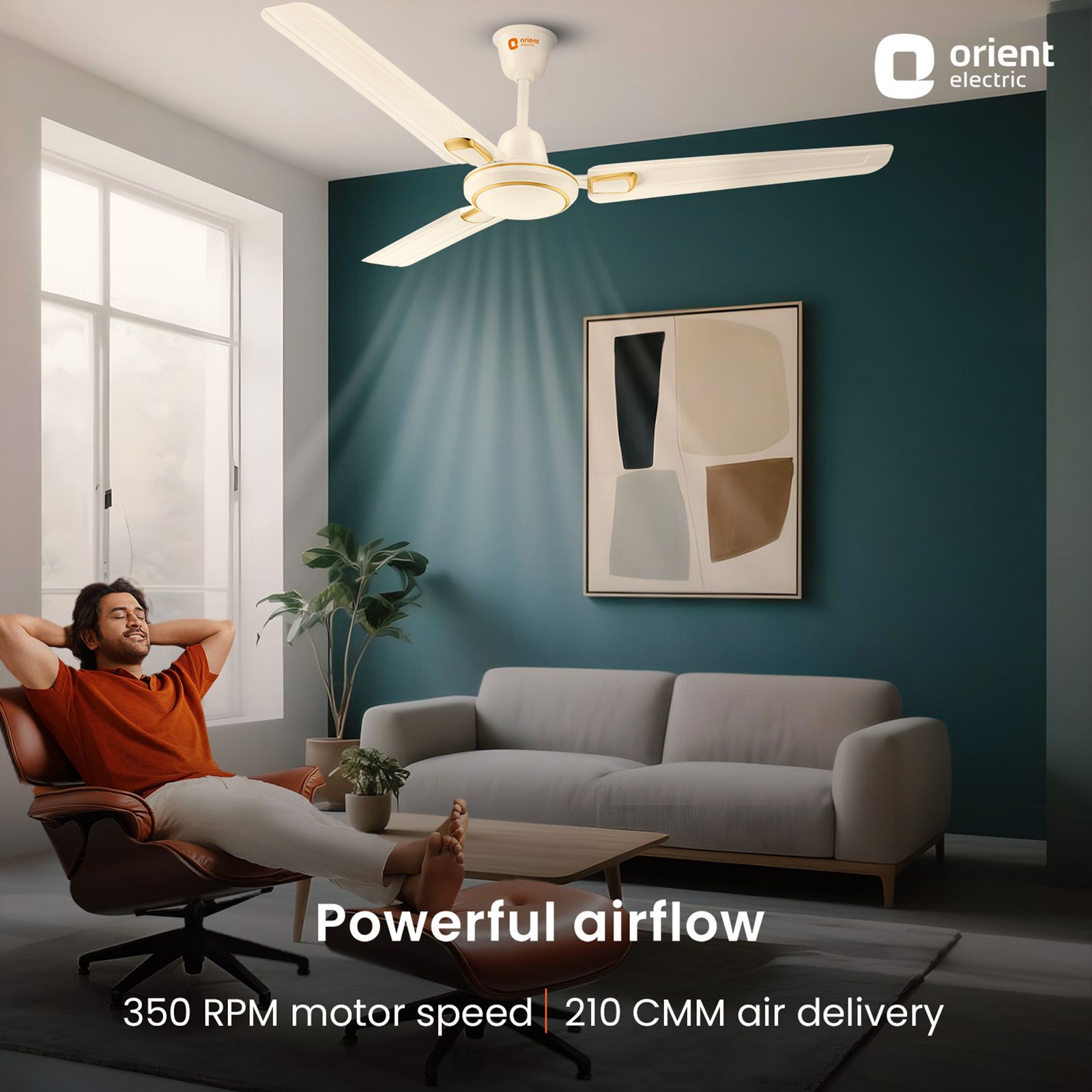 Orient Pacific Air Decor 1 Star 1200mm 3 Blade Copper Motor Ceiling Fan (Double Ball Bearing, Ivory Gold) Orient Pacific Air Decor 1 Star 1200mm 3 Blade Copper Motor Ceiling Fan (Double Ball Bearing, Ivory Gold)_4