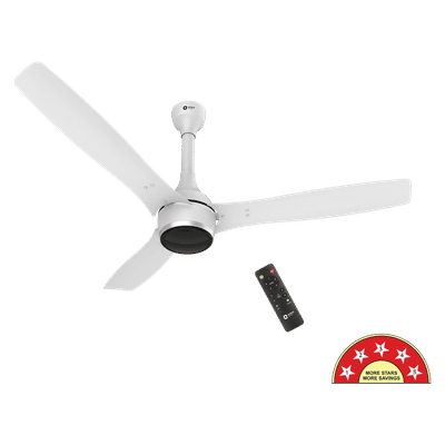 Orient Aeon 5 Star 1200mm 3 Blade BLDC Motor Ceiling Fan with Remote (Antidust, Pixel White)