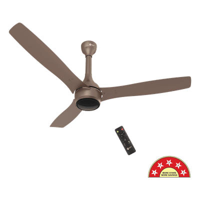 Orient Aeon 5 Star 1200mm 3 Blade BLDC Motor Ceiling Fan with Remote (Antidust, Tangerine Brown)