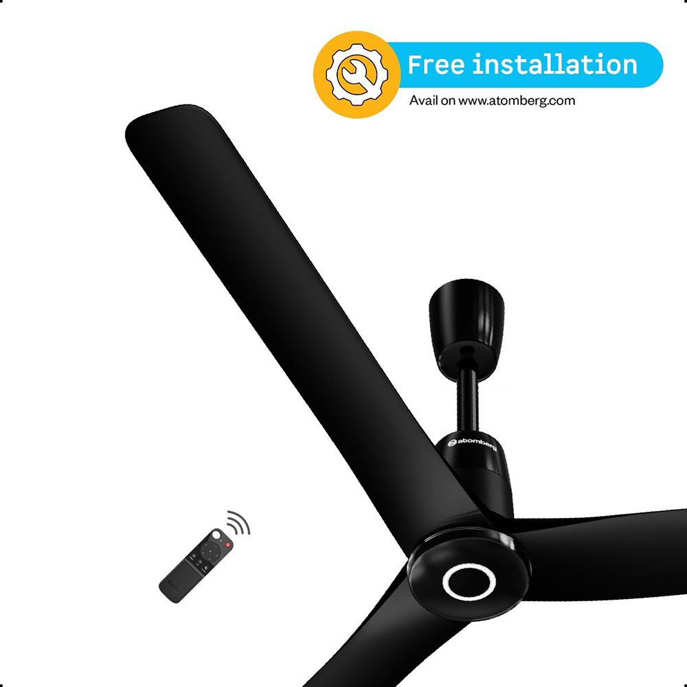 atomberg Aris Contour Smart 5 Star 1200mm 3 Blade BLDC Motor Smart Ceiling Fan with Remote (LED Indicators, Midnight Black)_6