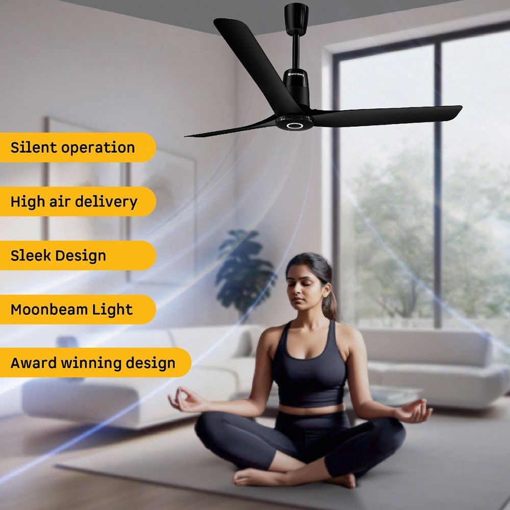 atomberg Aris Contour Smart 5 Star 1200mm 3 Blade BLDC Motor Smart Ceiling Fan with Remote (LED Indicators, Midnight Black)_8