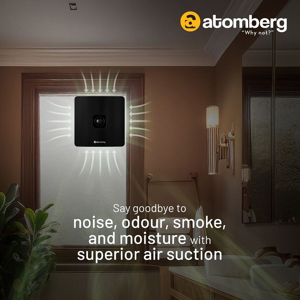 atomberg Studio Plus 6 Inch 150mm Exhaust Fan with BLDC Motor (Low Noise Operation, Gloss Black)_4