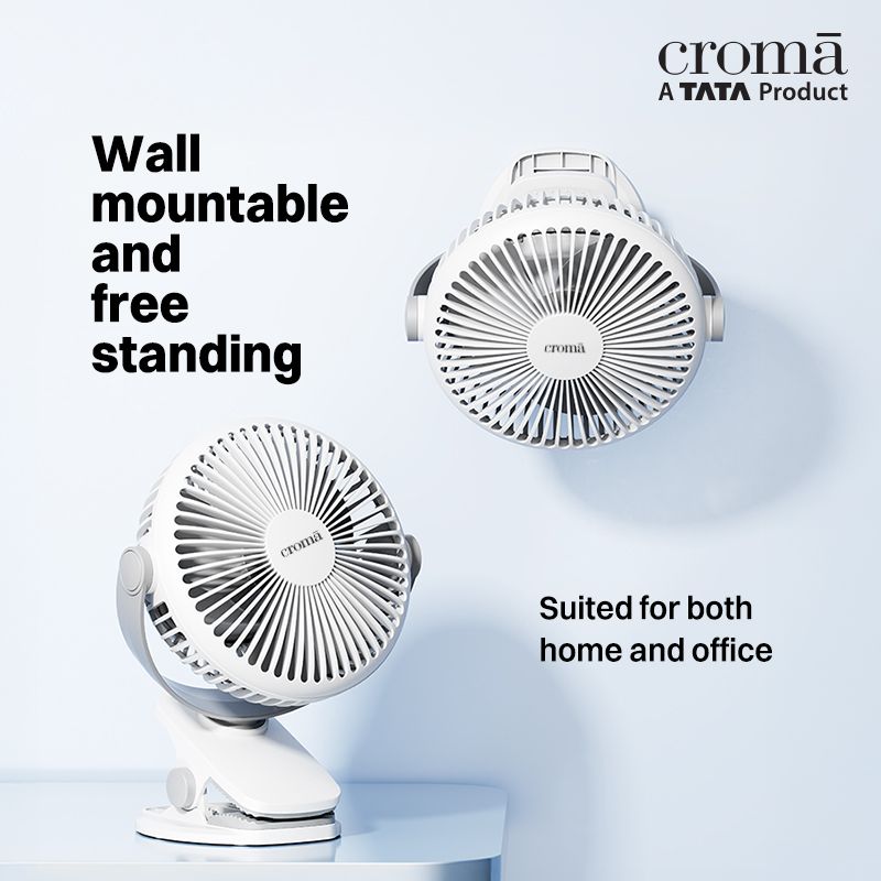 Croma 3 Blade Rechargeable Fan with 1800 mAh Battery (BLDC Motor,2026 model, White)_11