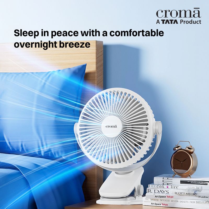 Croma 3 Blade Rechargeable Fan with 1800 mAh Battery (BLDC Motor,2026 model, White)_13