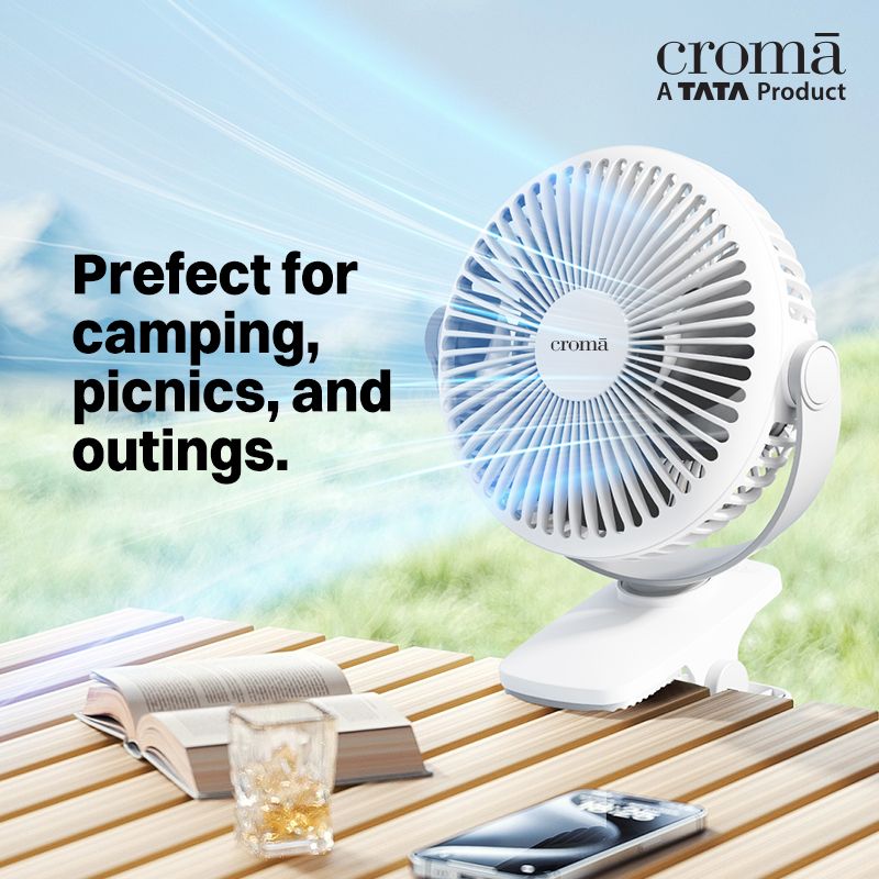 Croma 3 Blade Rechargeable Fan with 1800 mAh Battery (BLDC Motor,2026 model, White)_15
