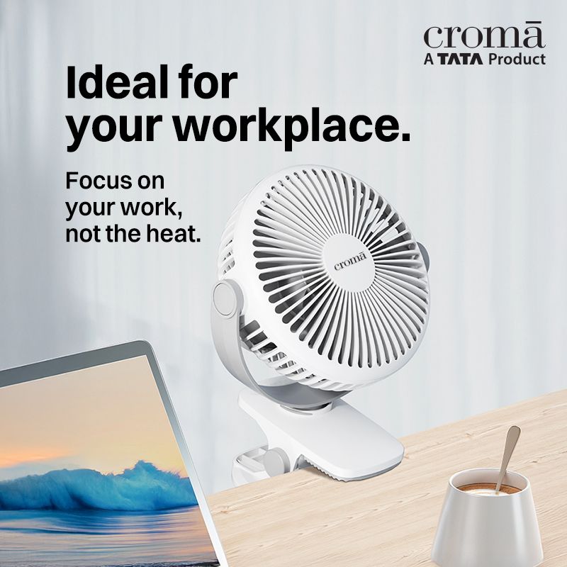 Croma 3 Blade Rechargeable Fan with 1800 mAh Battery (BLDC Motor,2026 model, White)_10
