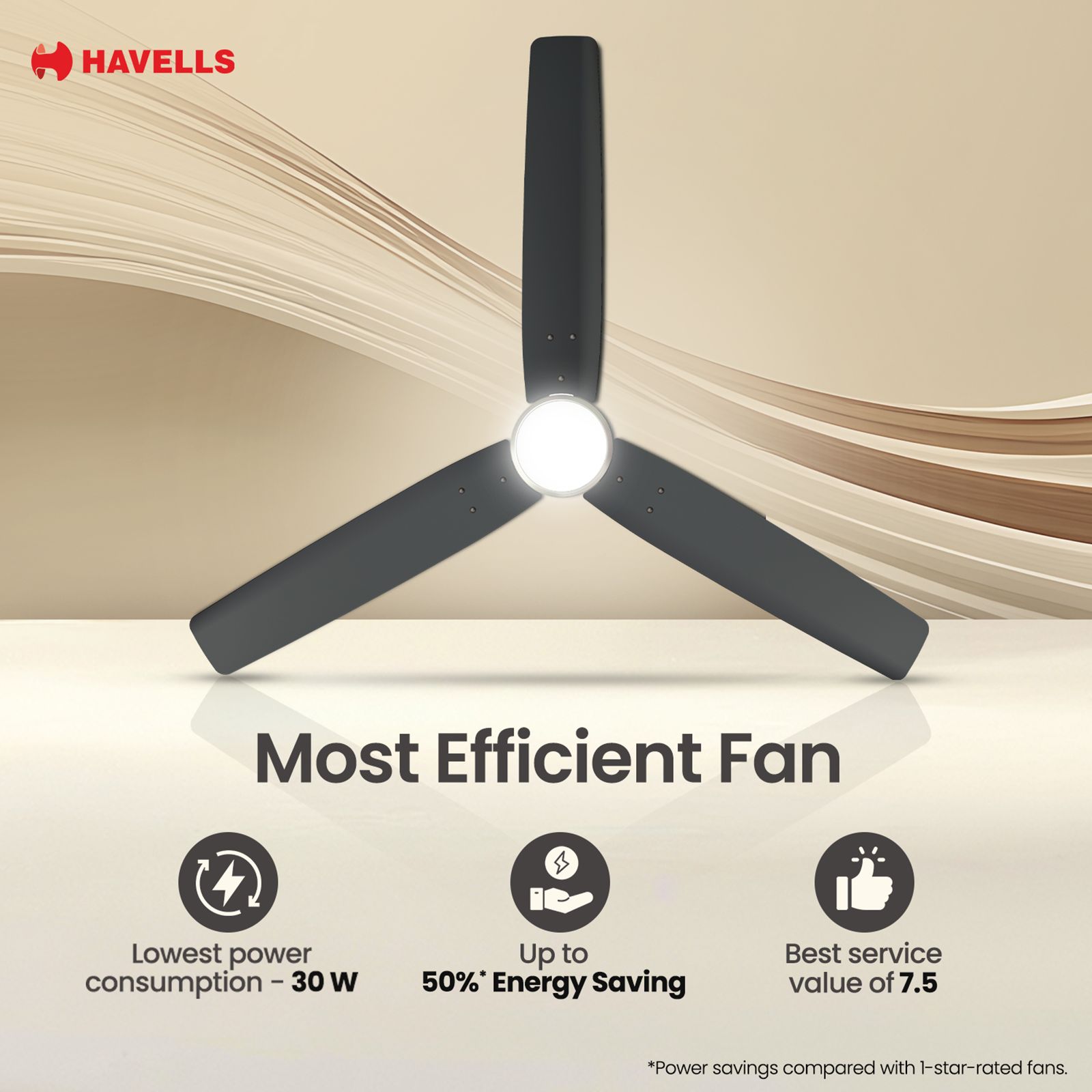 Havells Epic Underlight 5 Star 1200mm 3 Blade BLDC Motor Ceiling Fan with Remote (Reverse Rotation, Smoke Brown) Havells Epic Underlight 5 Star 1200mm 3 Blade BLDC Motor Ceiling Fan with Remote (Reverse Rotation, Smoke Brown)_9